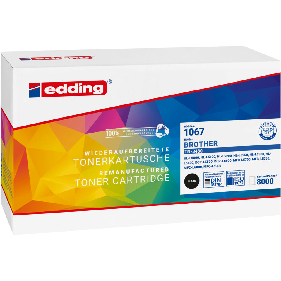 Toner 1067, ersetzt Brother TN-3480, für ca. 8.000 Seiten, schwarz EDDING 18-1067