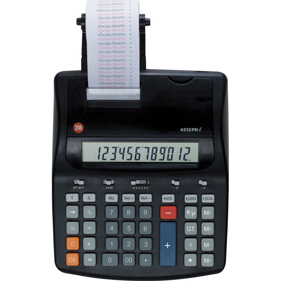 Tischrechner 4212 PDL, druckend, 12-stelliges Display, inkl. Netzteil TA B4386000