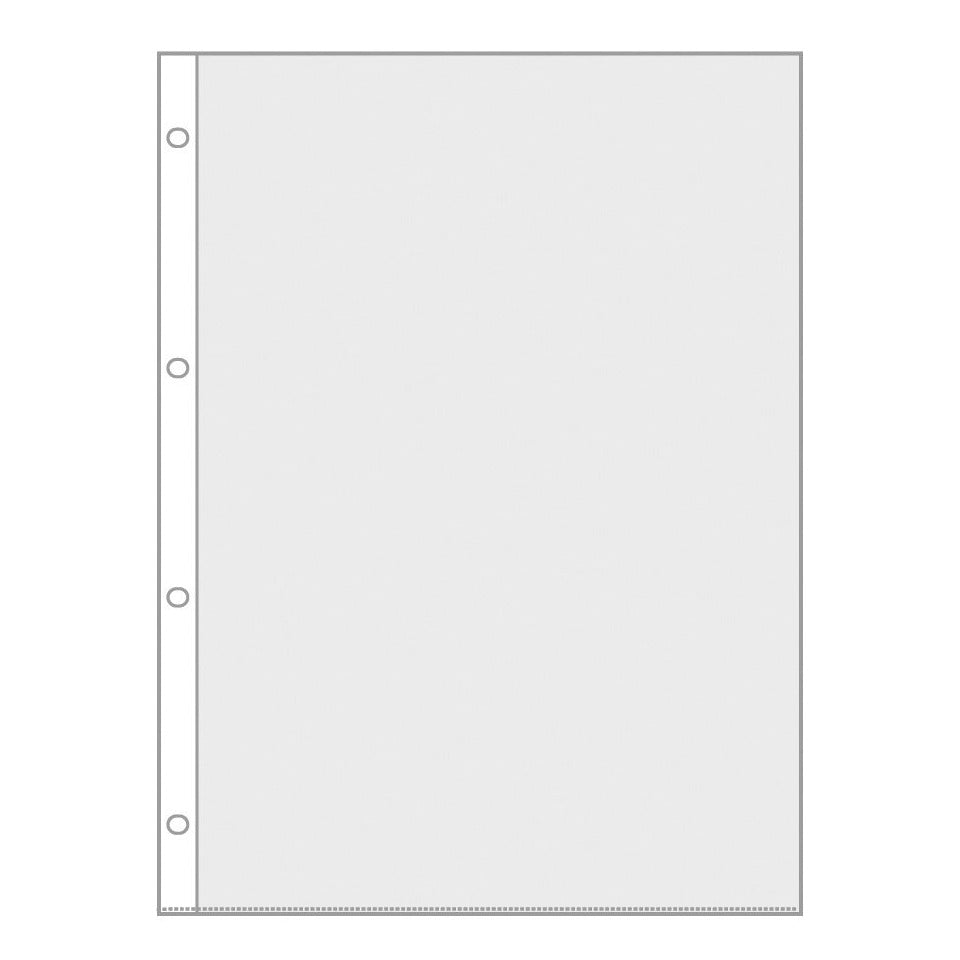Prospekthülle, DIN A4, farblos, PP-Folie, 75 my, Oberfläche glatt, glasklar, oben offen, 4-fach Lochung (oval), dokumentenecht, 100 Hüllen VELOFLEX 4345000