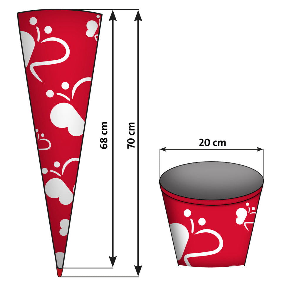 Schultüte Panda, 70 cm, Filzverschluss ROTH 677549 ROTH 677549 Filzverschluss