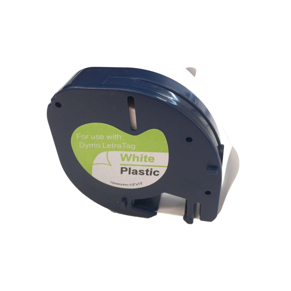Schriftbandkassette, kompatibel zu Dymo 91221/S0721660, 12 mm breit / 4 m lang, schwarz auf weiß, Kunststoff G&G 14972
