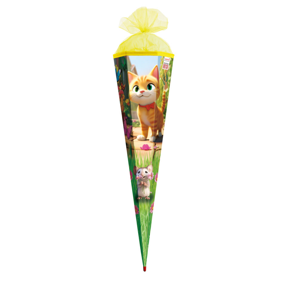 Schultüte Miez und Maus, 85 cm, Tüllverschluss ROTH 678925 ROTH 678925 Tüllverschluss