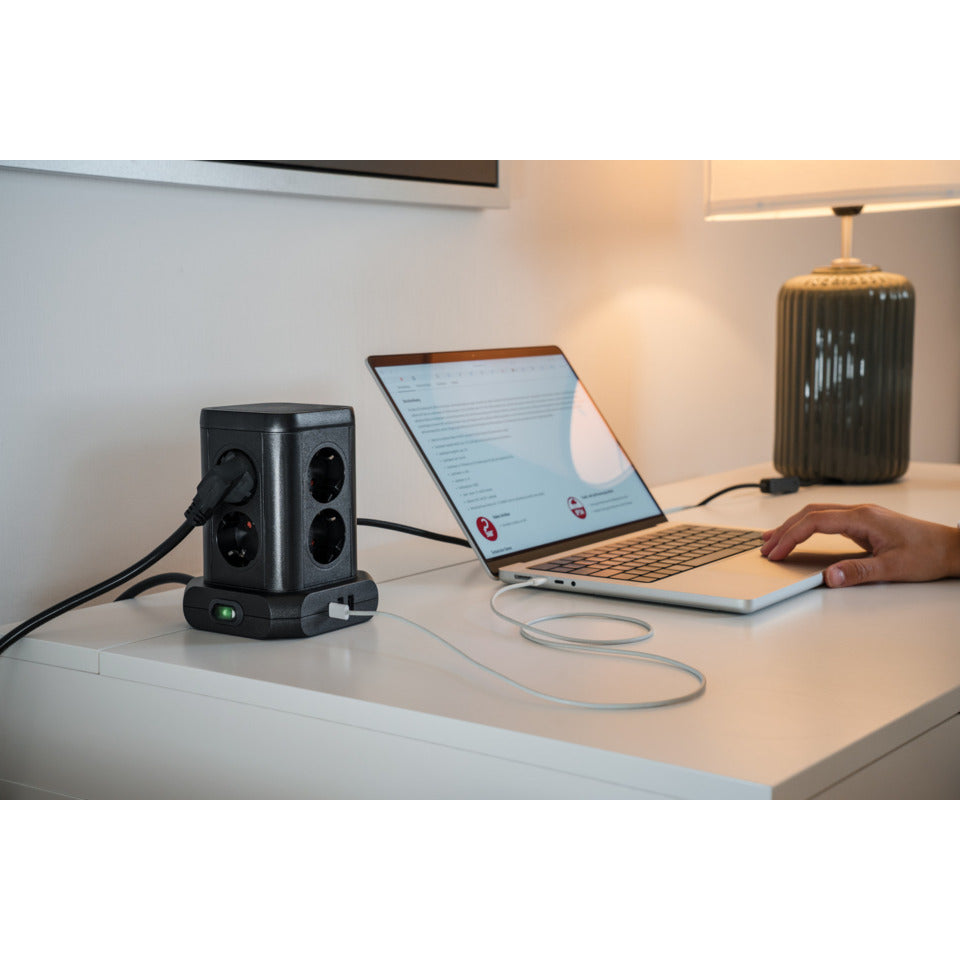 Steckdosenleisten+Schalter 8-fach + USB, schwarz BRENNENSTUHL 1153560010 BRENNENSTUHL 1153560010 Turm 2m