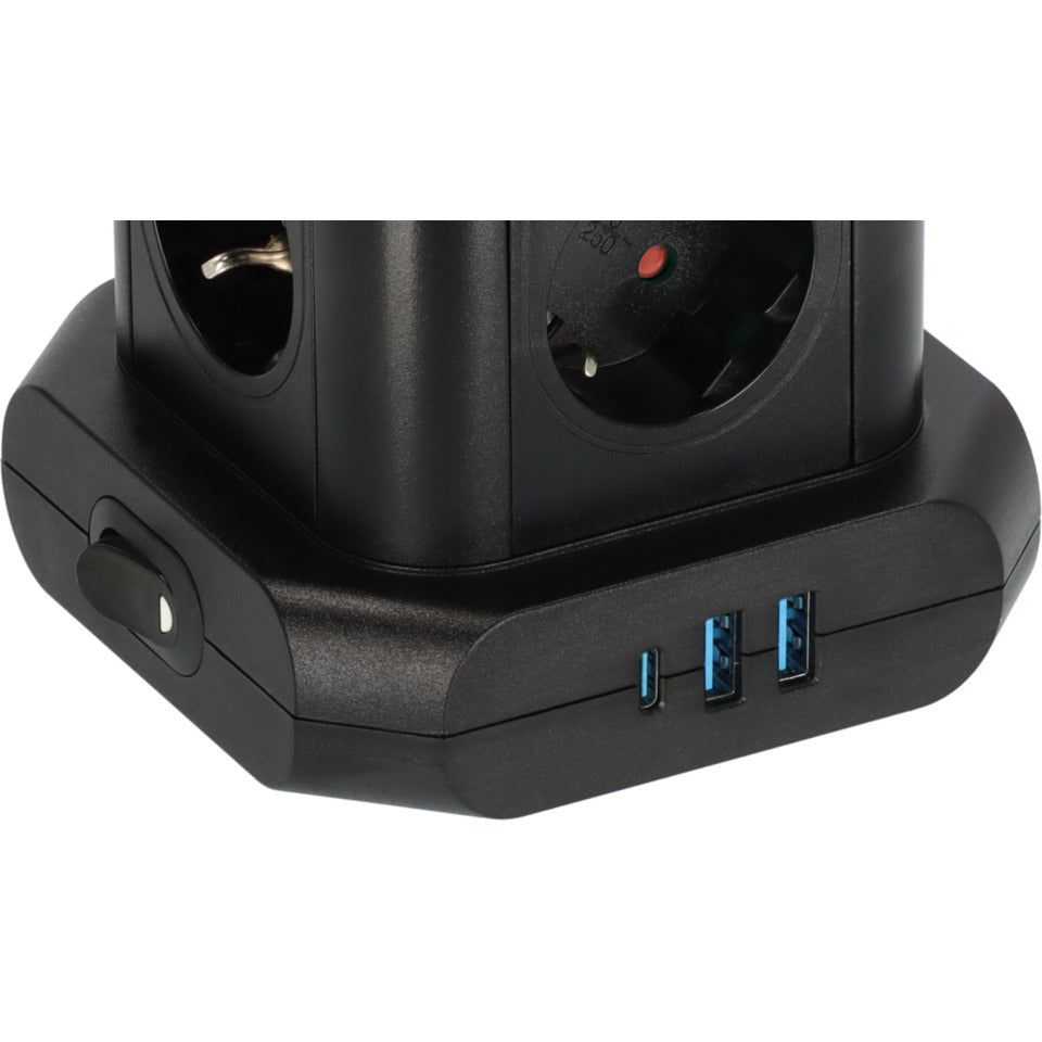 Steckdosenleisten+Schalter 8-fach + USB, schwarz BRENNENSTUHL 1153560010 BRENNENSTUHL 1153560010 Turm 2m