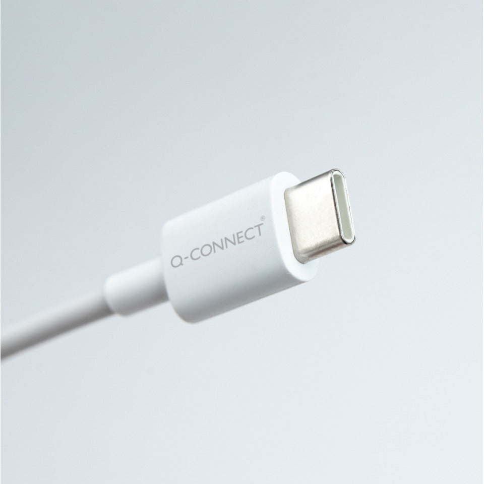 Ladekabel USB-C 3.1/USB-A 3.0 1,2m weiß Q-CONNECT KF17045