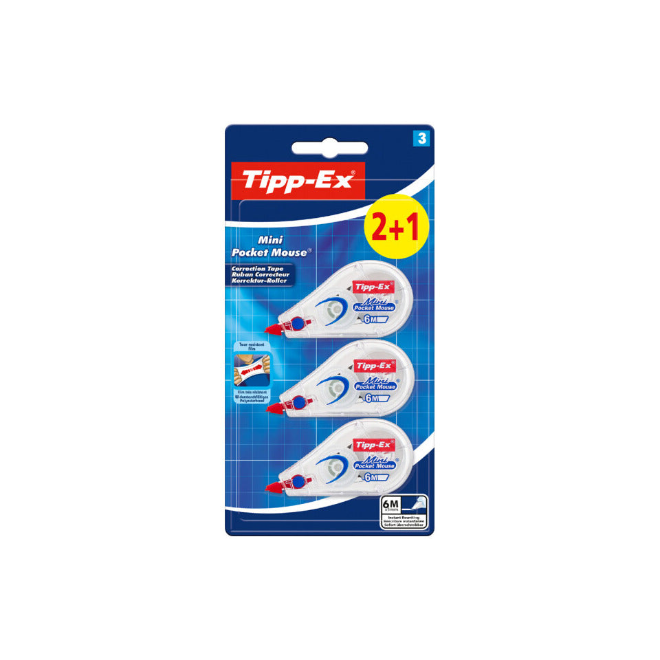 Korrekturroller Mini Pocket Mouse, 5mm x 6 m, 2+1 TIPP-EX 8983742 TIPP-EX 8983742 2+1gratis