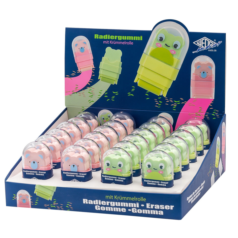 Radierer +Fusselroller Frosch/Bär rosa/grün WEDO 59 98399 WEDO 59 98399 Clean Animal Display