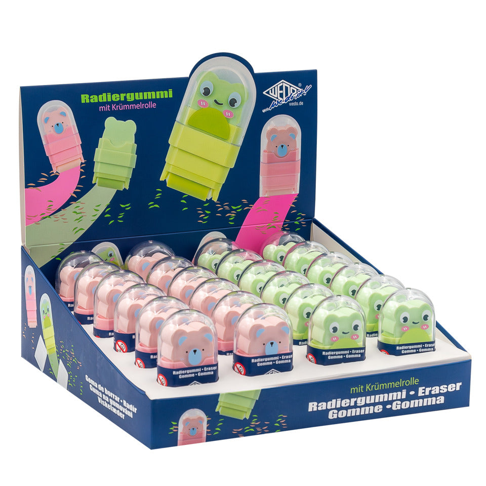 Radierer +Fusselroller Frosch/Bär rosa/grün WEDO 59 98399 WEDO 59 98399 Clean Animal Display