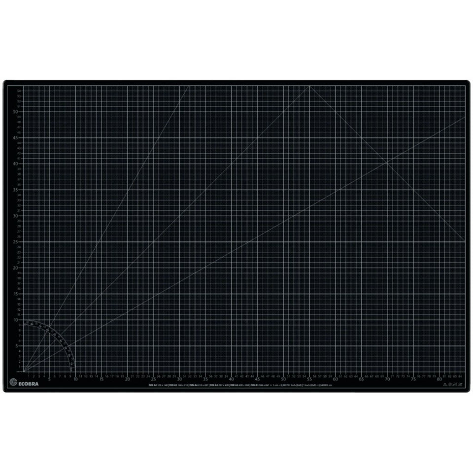 Schneidematte, 900 x 600 mm, bedruckt mit 10-und 50 mm-Teilung, 5-lagig, grün/schwarz ECOBRA 709060