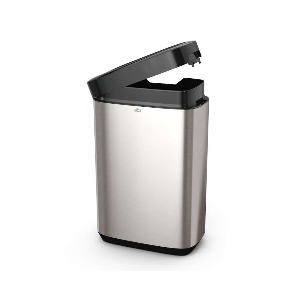 Abfallbehälter, 50 Liter, Edelstahl, silber/schwarz, (H x B x T) 614 x 395 x 253 mm, Wandmontage möglich TORK 460011 TORK 460011 50Liter