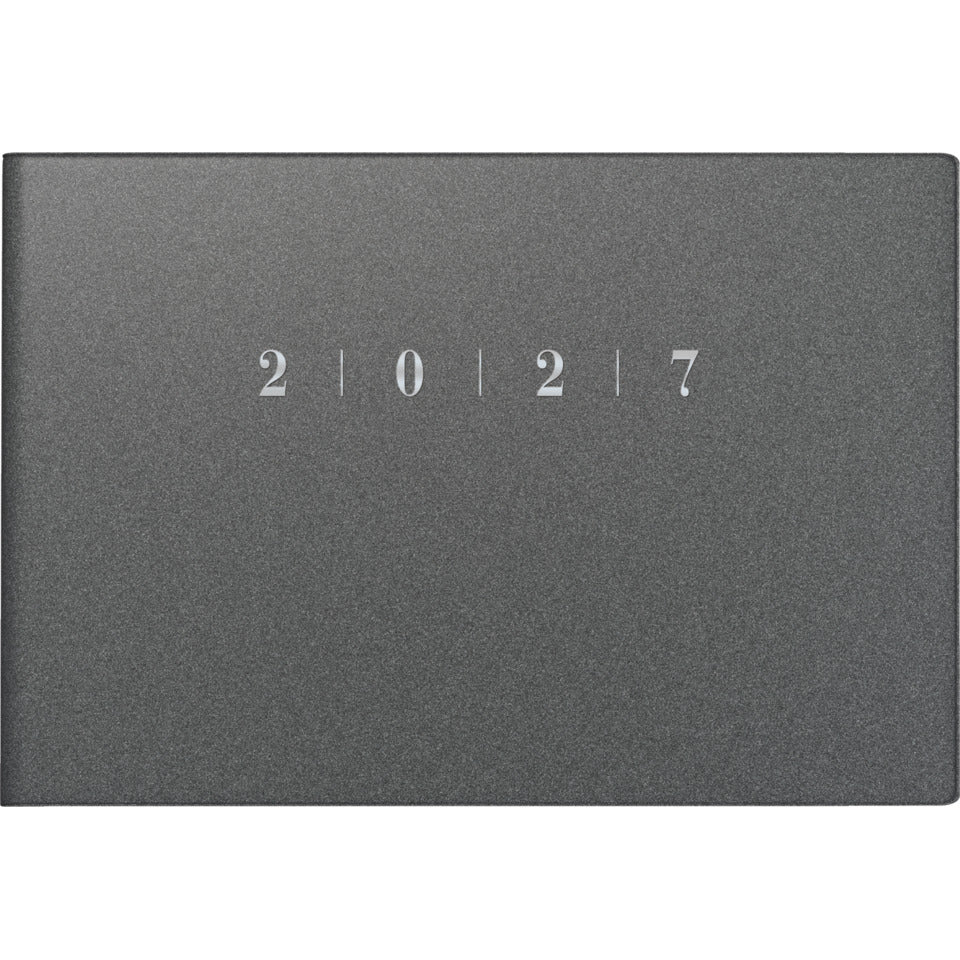Taschenkalender Septimus 2027, A6 quer, 1W/2S, Kunststoff, grau RIDO 7017563807 RIDO 70-17 563 807 15,2x10,2cm 2027