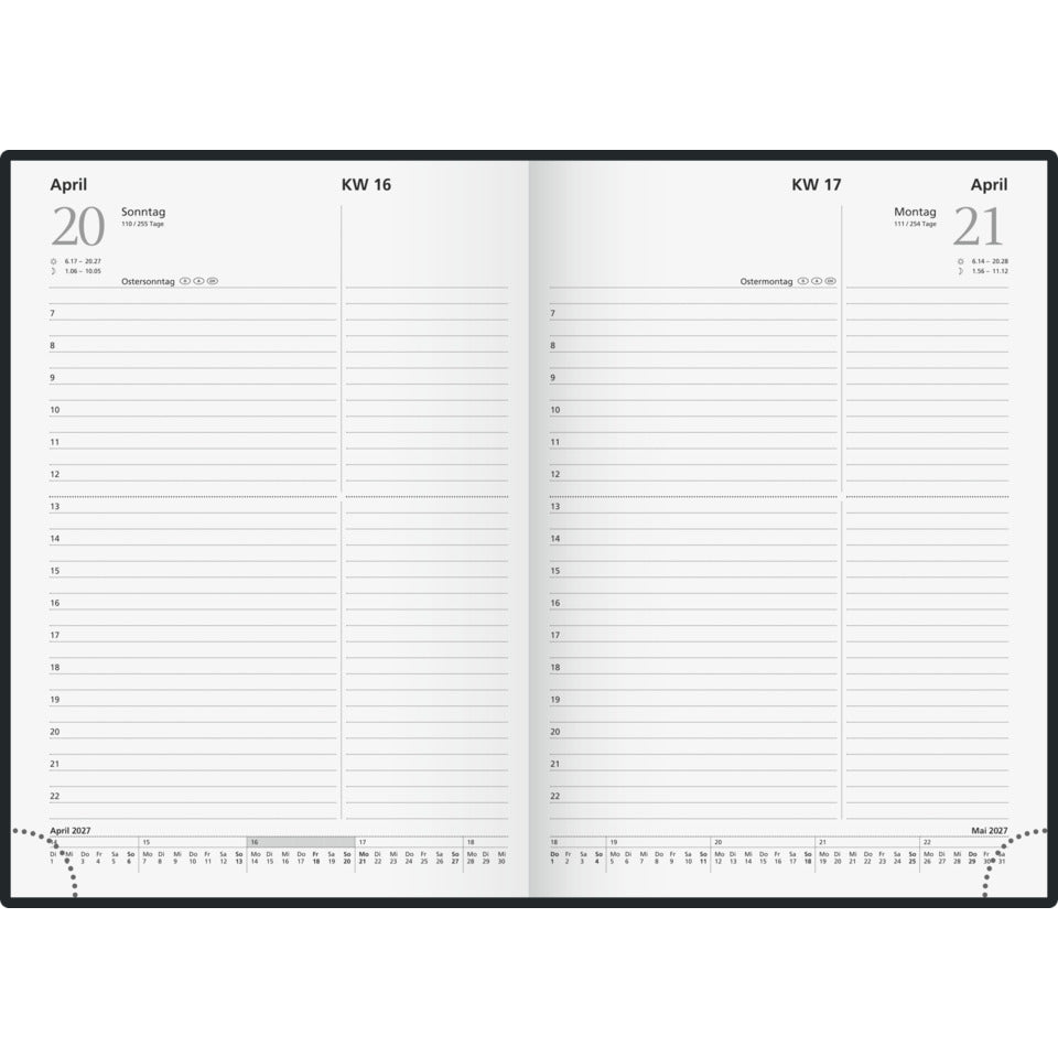 Buchkalender Chefplaner 2027, A5, 400 Seiten, 1T/1S, Kunststoff, schwarz RIDO 7021813907 RIDO 70-21 813 907 14,5x20,6cm 2027