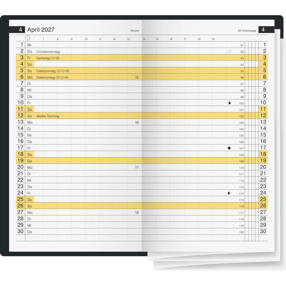 Taschenkalender Miniplaner d 15 2027, A6, 1M/2S, Kunststoff Catana, schwarz RIDO 7045432907 RIDO 70-45 432 907 8,7x15,3cm