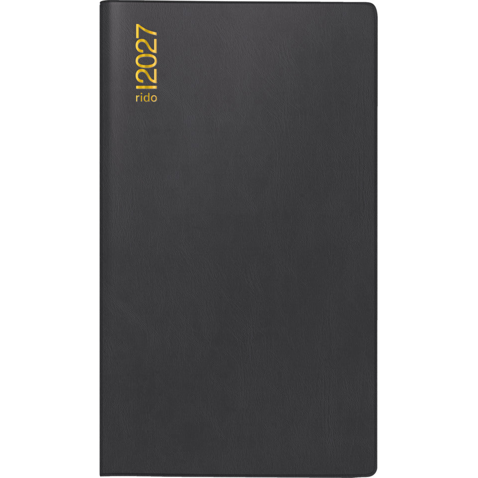 Taschenkalender Miniplaner d 15 2027, A6, 1M/2S, Kunststoff, schwarz RIDO 7045472907 RIDO 70-45 472 907 8,7x15,3cm