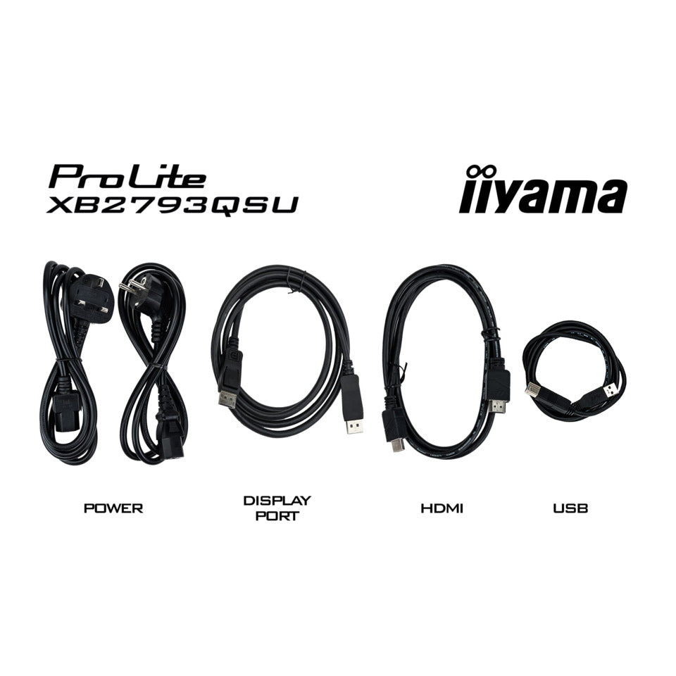 Monitor ProLite - 69 cm (27"), QHD, IPS, 2560 x 1440, 100Hz, schwarz IIYAMA XB2793QSU-B1