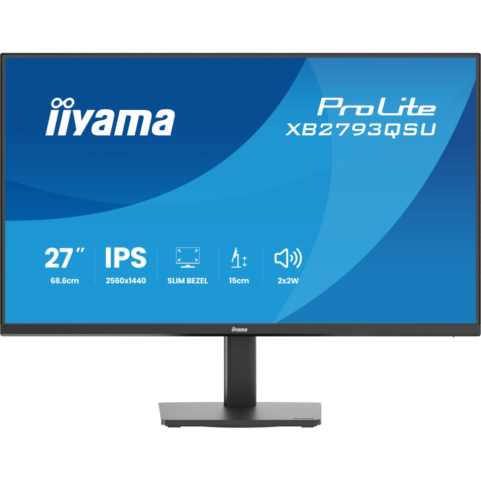 Monitor ProLite - 69 cm (27"), QHD, IPS, 2560 x 1440, 100Hz, schwarz IIYAMA XB2793QSU-B1