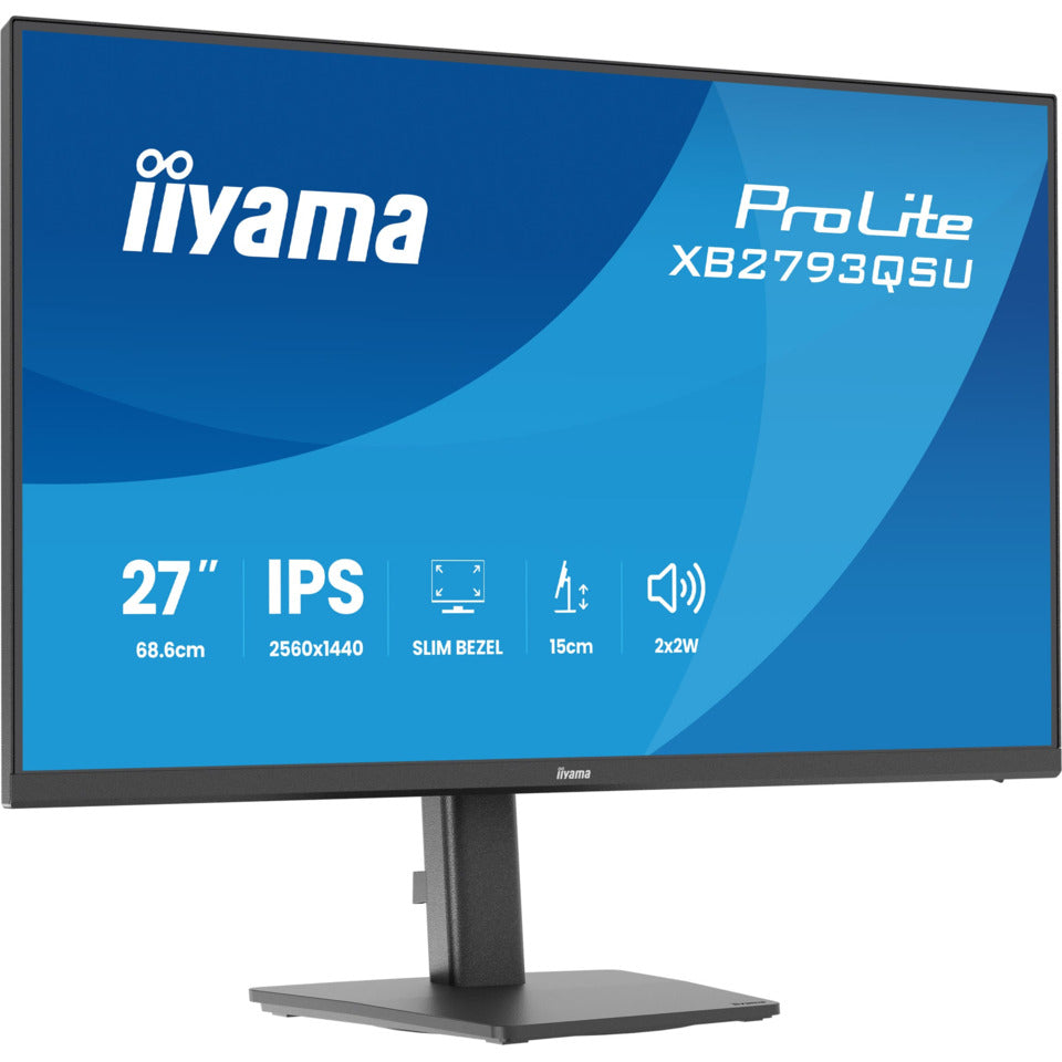 Monitor ProLite - 69 cm (27"), QHD, IPS, 2560 x 1440, 100Hz, schwarz IIYAMA XB2793QSU-B1