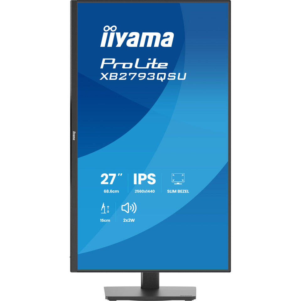 Monitor ProLite - 69 cm (27"), QHD, IPS, 2560 x 1440, 100Hz, schwarz IIYAMA XB2793QSU-B1