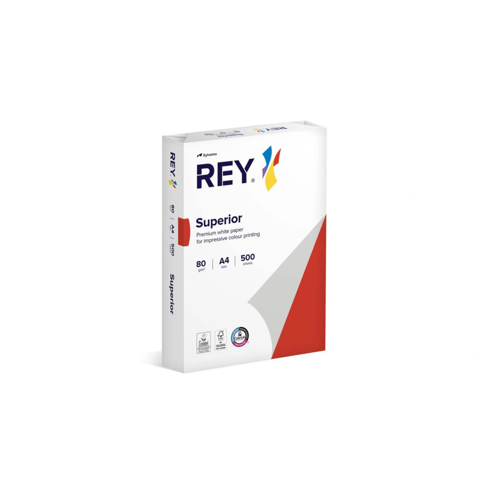Kopierpapier REY Superior, DIN A4, 80g/qm, weiß, Weißegrad 168 CIE, 500 Blatt REY 86117A80S