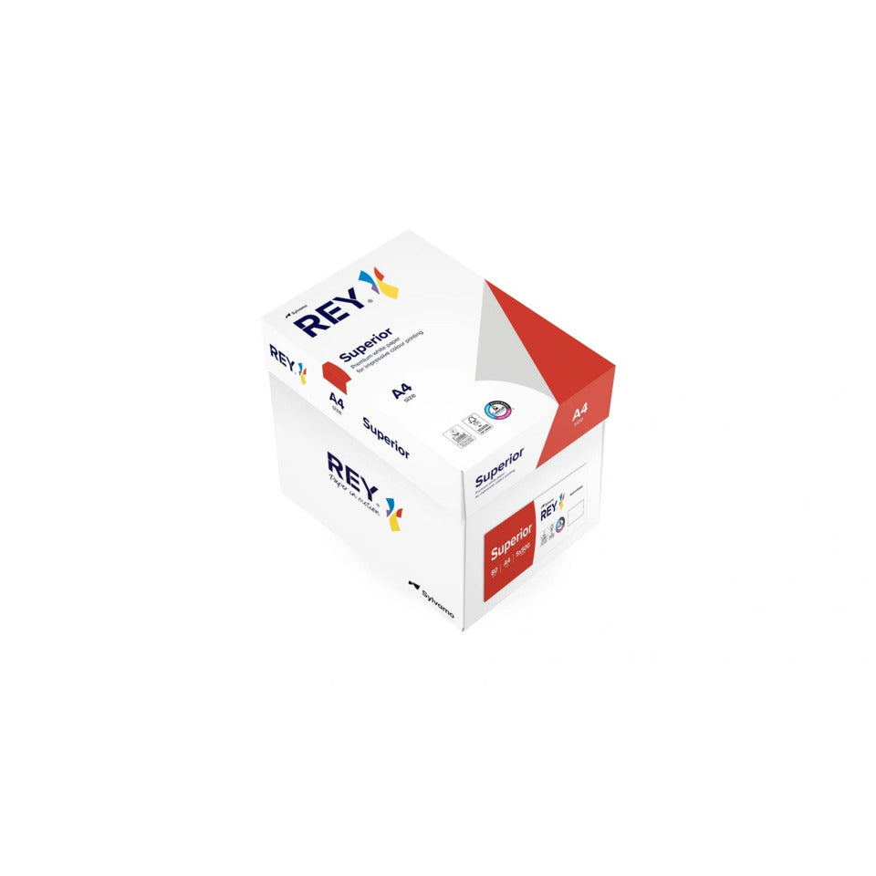 Kopierpapier REY Superior, DIN A4, 80g/qm, weiß, Weißegrad 168 CIE, 500 Blatt REY 86117A80S