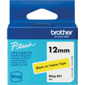 Schriftband Btag, 12 mm breit x 4 m lang, schwarz auf gelb BROTHER BTAG631