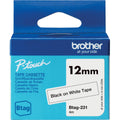 Schriftband Btag, 12 mm breit x 4 m lang, schwarz auf weiß BROTHER BTAG231