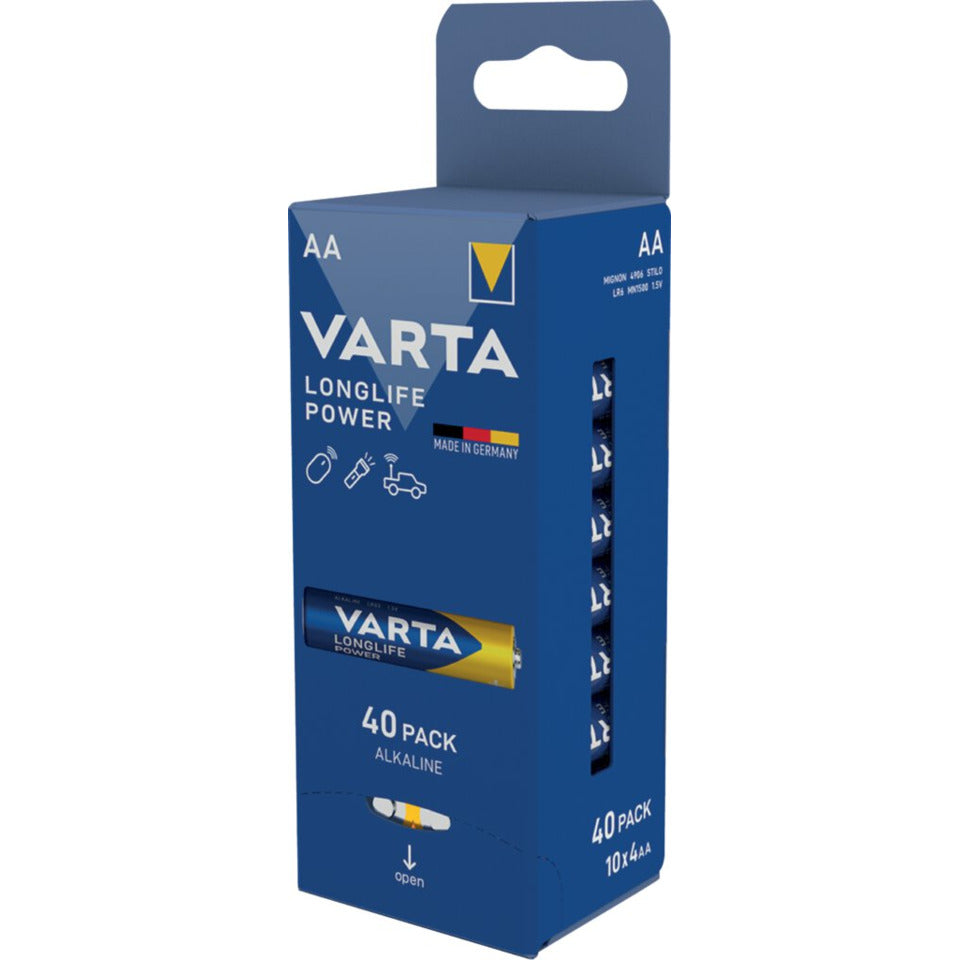 Batterie Alkali-Mangan, Mignon AA, Longlife Power, LR06, 1.5V, 40 Batterien VARTA 4906121154