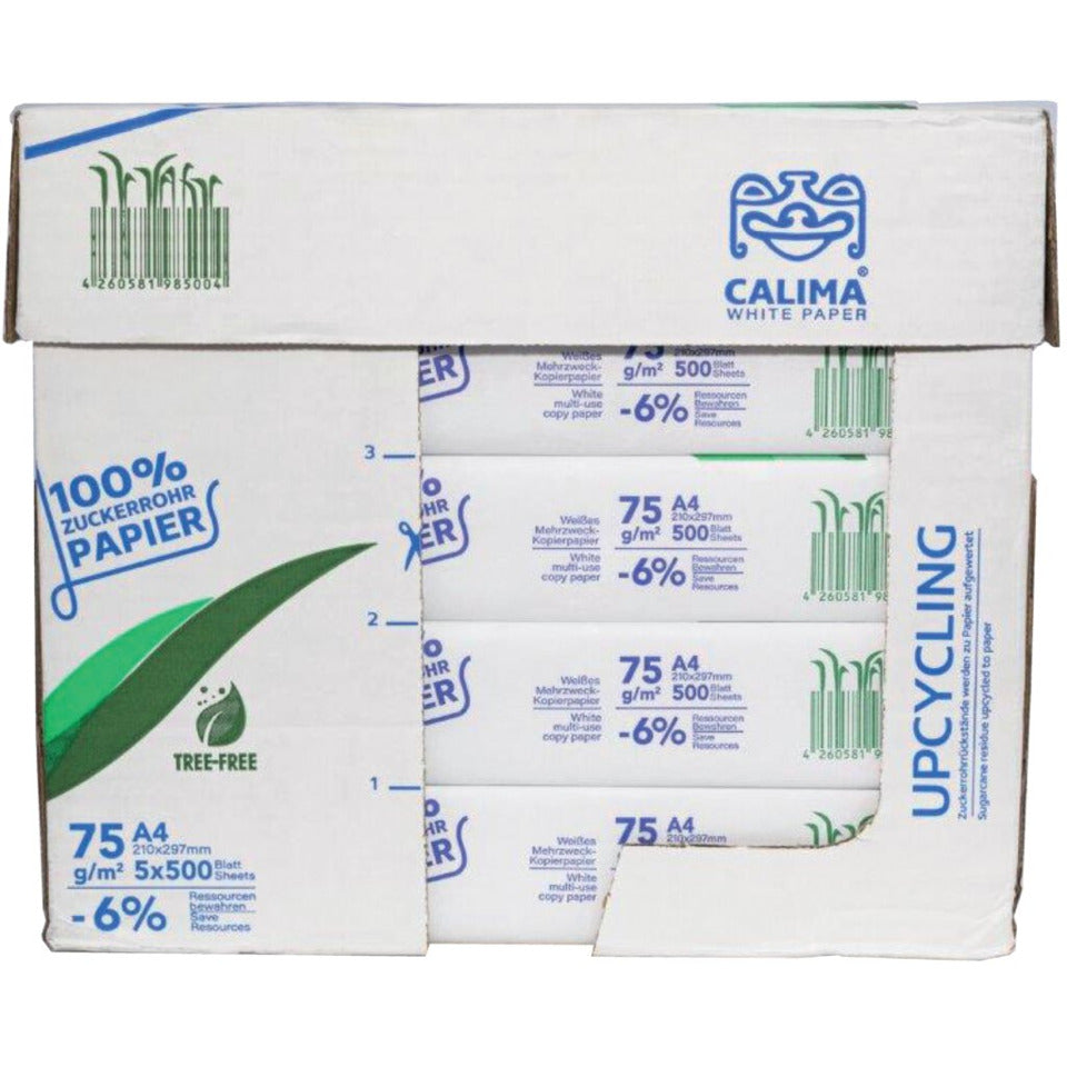 Kopierpapier Calima, A4, 75g/m², 500 Blatt, 145 CIE, Zuckerrohrpapier, weiß CALIMA 8045-10A75S CALLMA 8045-10A75S