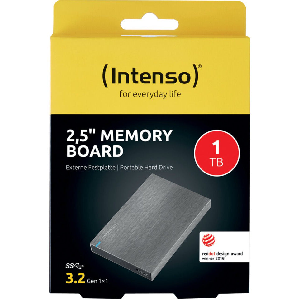 Festplatte extern, 1 TB, 2,5", USB 3.0, Aluminium, anthrazit INTENSO 6028660