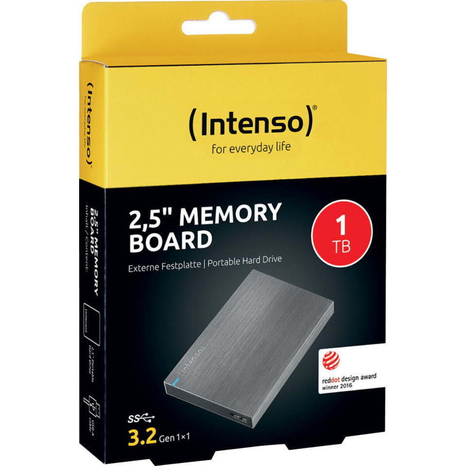 Festplatte extern, 1 TB, 2,5", USB 3.0, Aluminium, anthrazit INTENSO 6028660