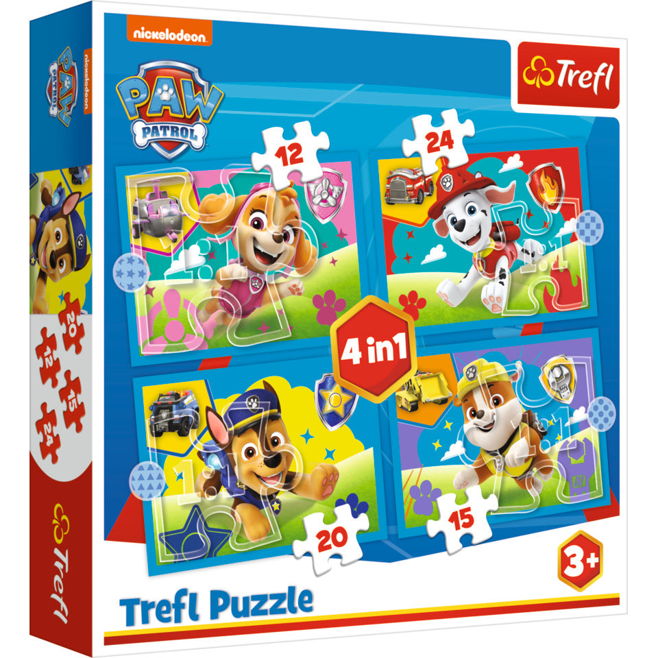 Puzzle Paw Patrol Running Pupies 4in1 TREFL 34628 TREFL 34628 Paw Patrol