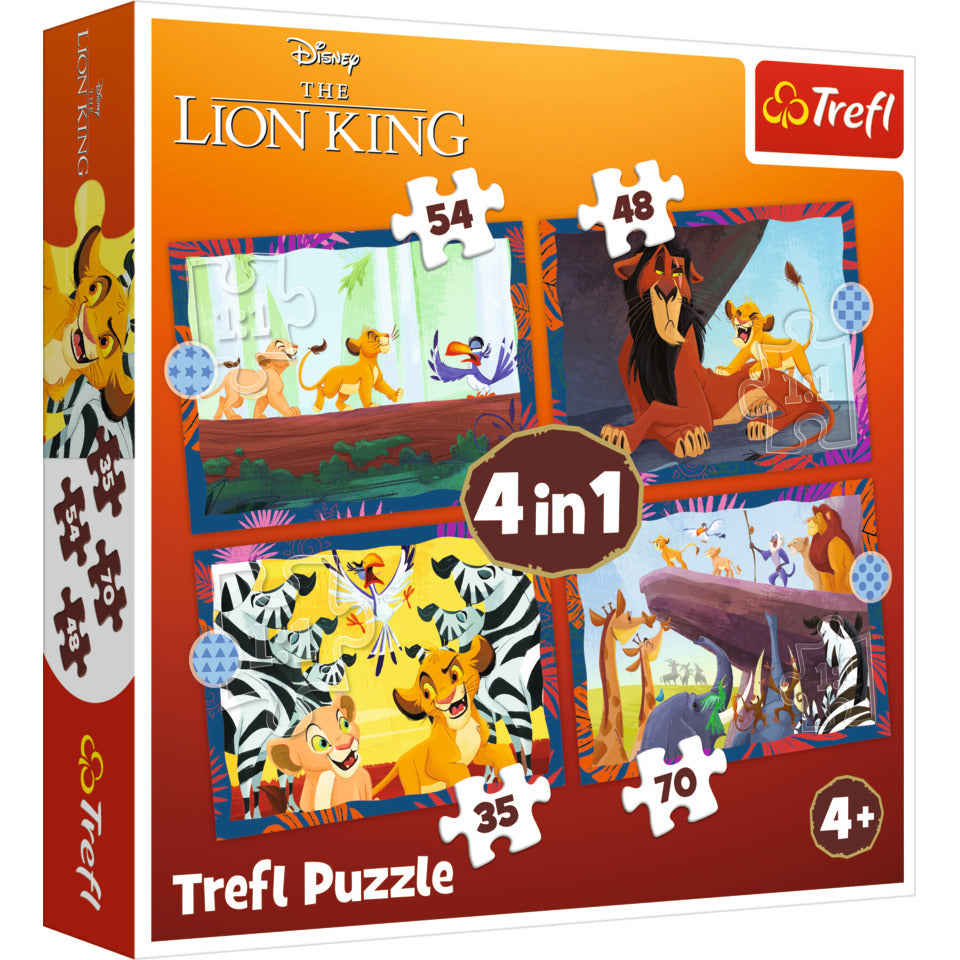 Puzzle Brave Lion King, 4in1 TREFL 34653