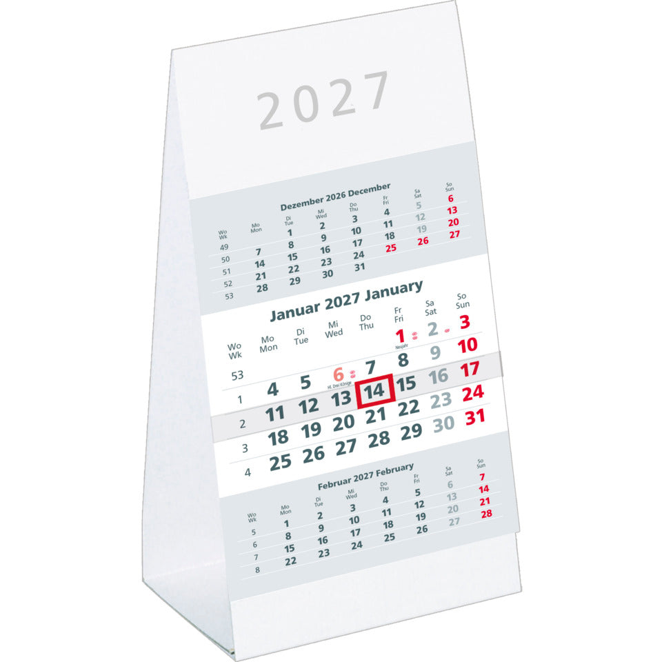 Tischaufstellkalender 2027, 9,5 x 19,5 cm, 3M/1S ZETTLER 150900 ZETTLER 150900/660175