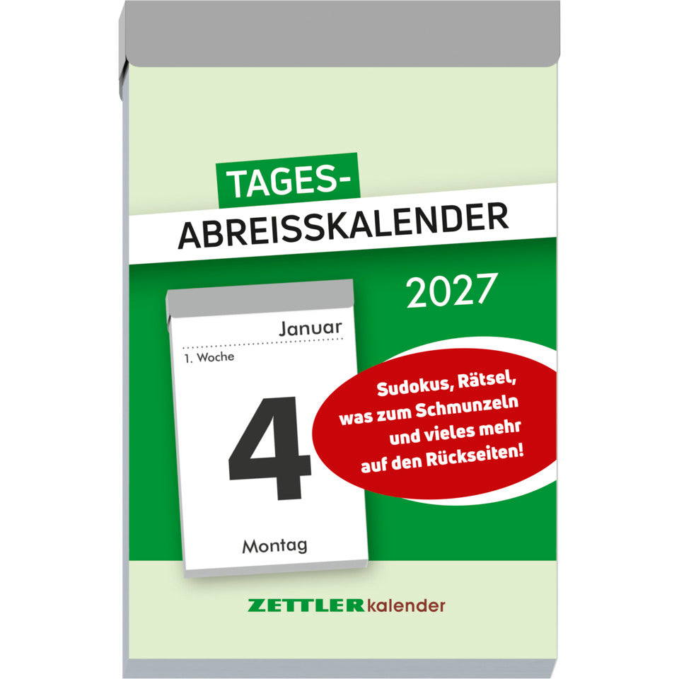 Tagesabreißkalender 2027, 6,6 x 9,9 cm ZETTLER 143700 ZETTLER 143700/660056/304-0000