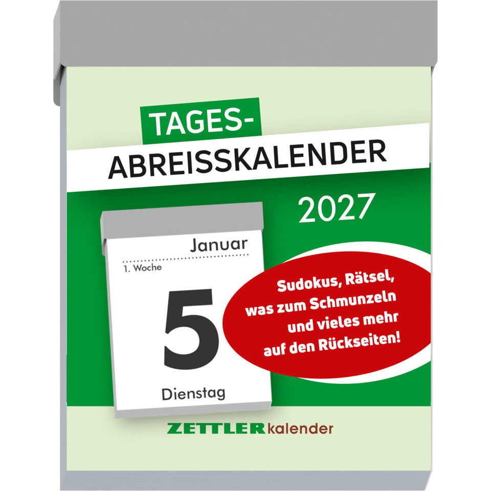 Tagesabreißkalender 2027, 5,4 x 7,2 cm, 1T/1S ZETTLER 143600 ZETTLER 143600/660055/302-0000