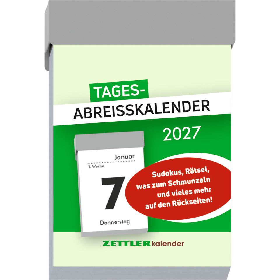 Tagesabreißkalender 2027, 4,1 x 5,9 cm, 1T/1S ZETTLER 143500 ZETTLER 143500/660054/301-0000