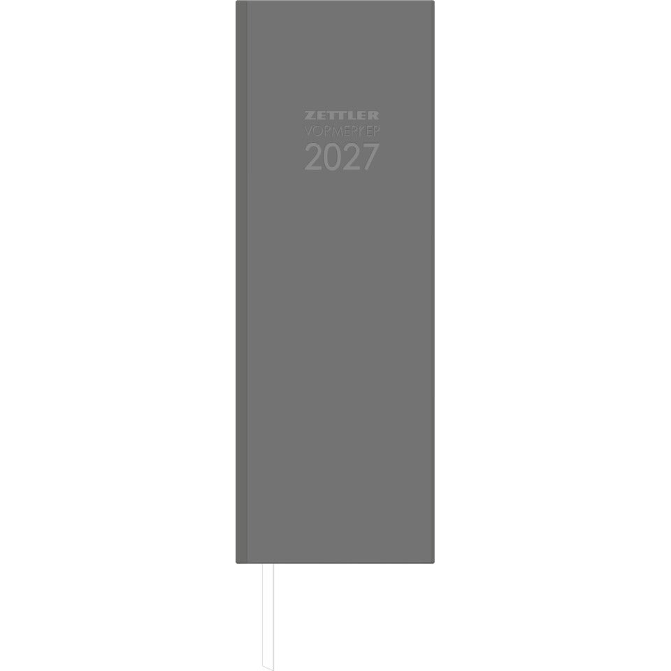 Vormerkkalender 2027, 10,5 x 29,5 cm, 1T/1S, grau/blau ZETTLER 146500 ZETTLER 146500/660125 hoch grau/blau