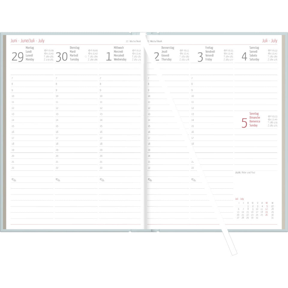Buchkalender 2027, A5, 1T/1S, grau ZETTLER 147200 ZETTLER 147200/660134 1Tag1Seite