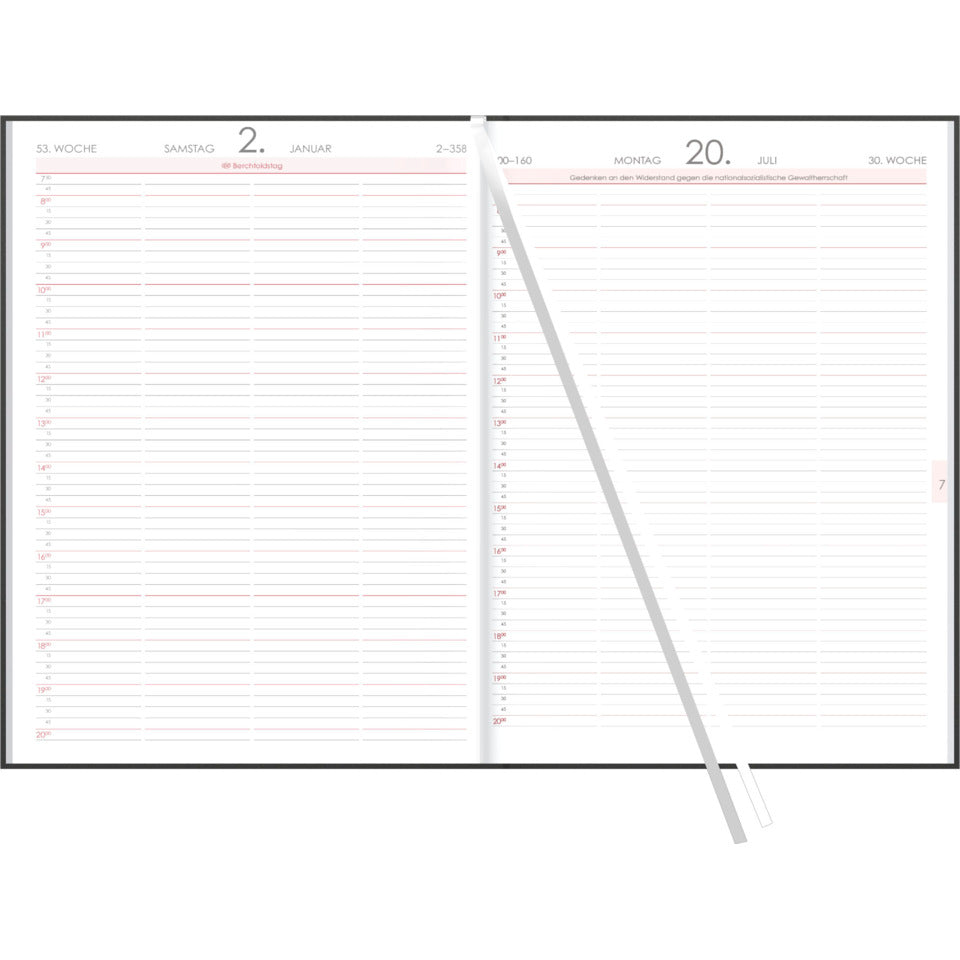 Buchkalender 2027, A4, 1T/1S, anthrazit ZETTLER 147600 ZETTLER 147600/660142 21x29,7cm