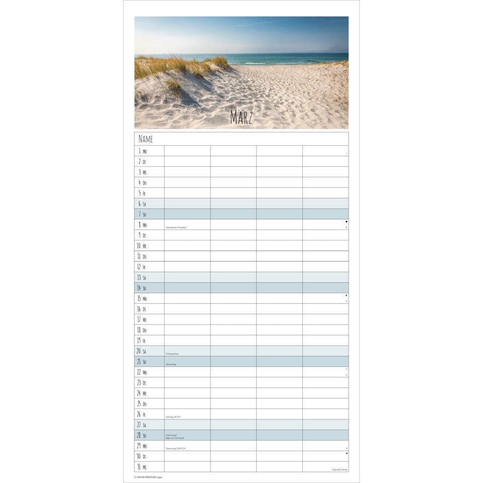 Familienkalender Seeblick, 22 x 45 cm, 1M/1S, 4 Spalten ALPHA 106301 ALPHA 106301  22x45cm
