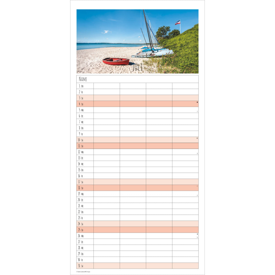 Familienkalender Seeblick, 22 x 45 cm, 1M/1S, 4 Spalten ALPHA 106301 ALPHA 106301  22x45cm