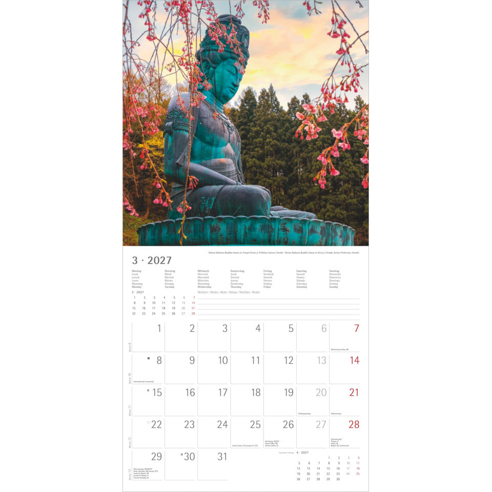 Bildkalender Japan 2027, 30 x 30 cm, 1M/1S ZETTLER 108701