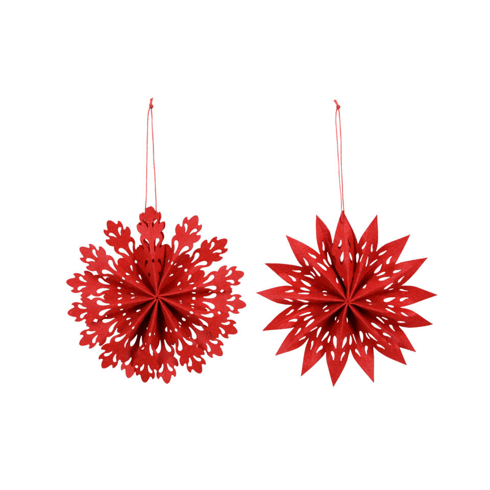 Schneeflocke zum Hängen, 2 Modelle, 20 x 3,5 x 20 cm, Polyester, sortiert POSIWIO 692216020402