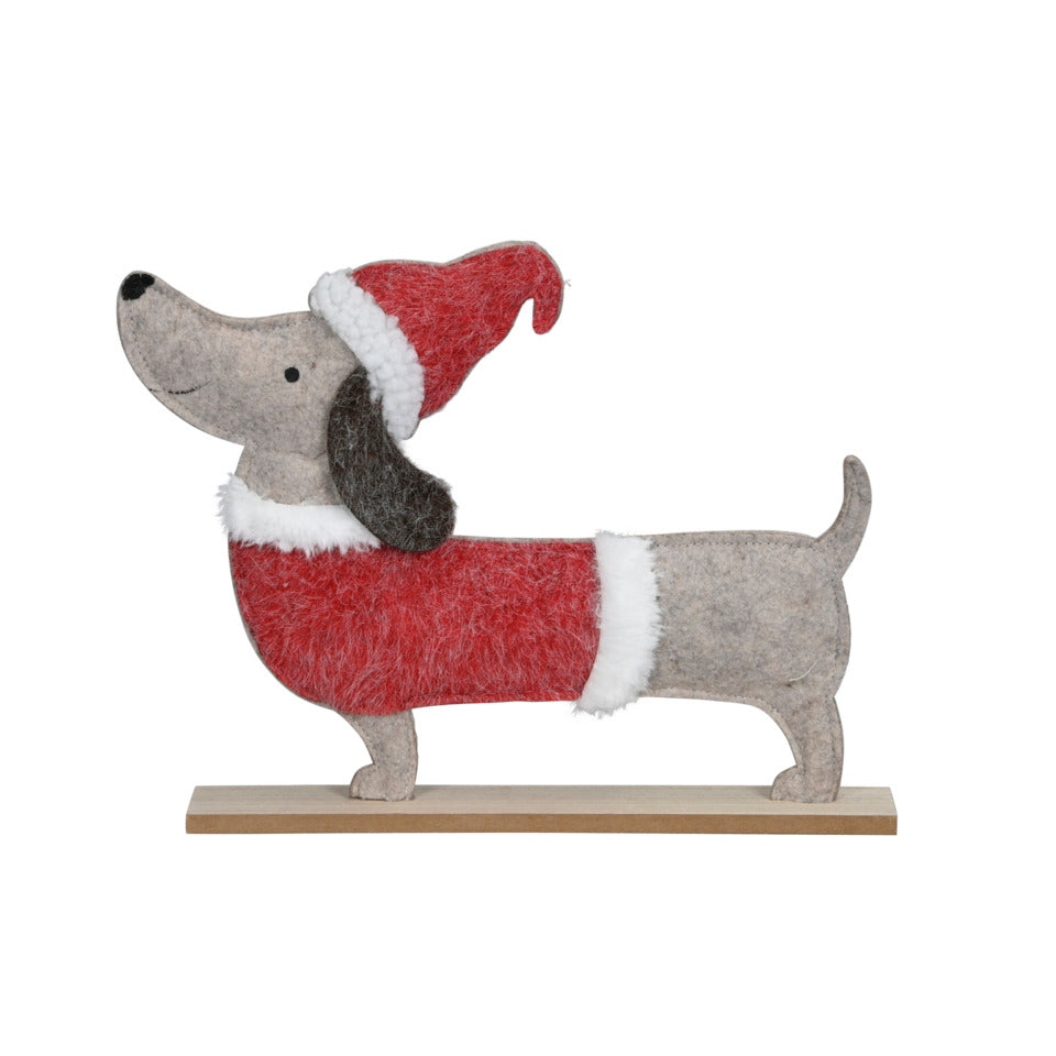 Hund mit Mütze und Pullover, 33 x 5 x 26 cm rot/weiß POSIWIO 690276033449 POSIWIO 690276033449 33x5xH26cm