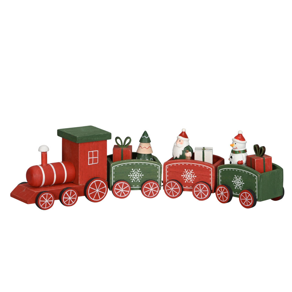 Weihnachtszug, 38,5 x 6,5 x 9,5 cm, MDF, rot/grün POSIWIO 692234000422