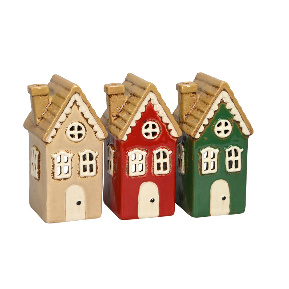 Windlicht Haus, 7 x 8 x 15 cm, Stein, sortiert POSIWIO 652169000995