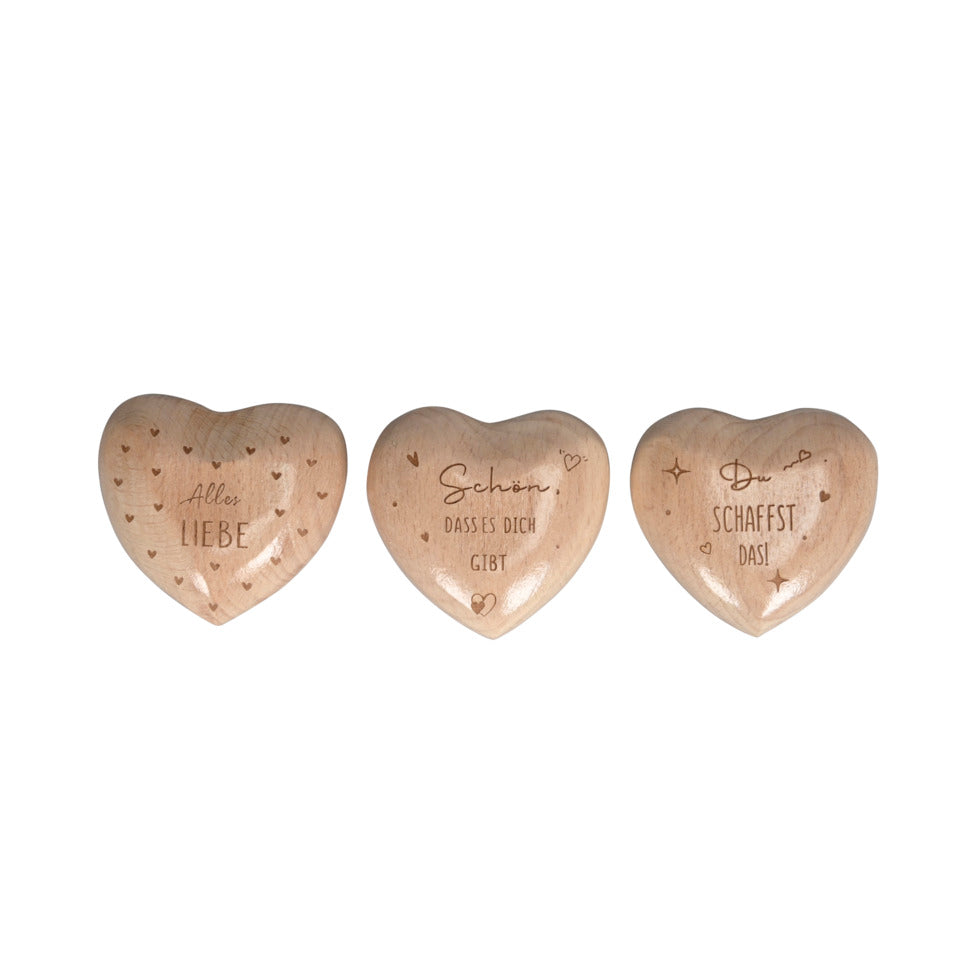 Herz mit Spruch, 6 x 6 x 3 cm, Buche, braun POSIWIO 691119000707 POSIWIO 691119000707  6x6xH3cm