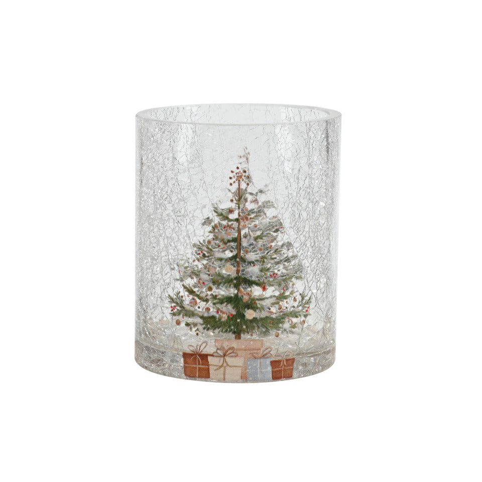 Windlicht Weihnachtsbaum, Ø 12 x 14,5 cm, Glas, bunt POSIWIO 691047014998 POSIWIO 691047014998 D12xH14,5cm