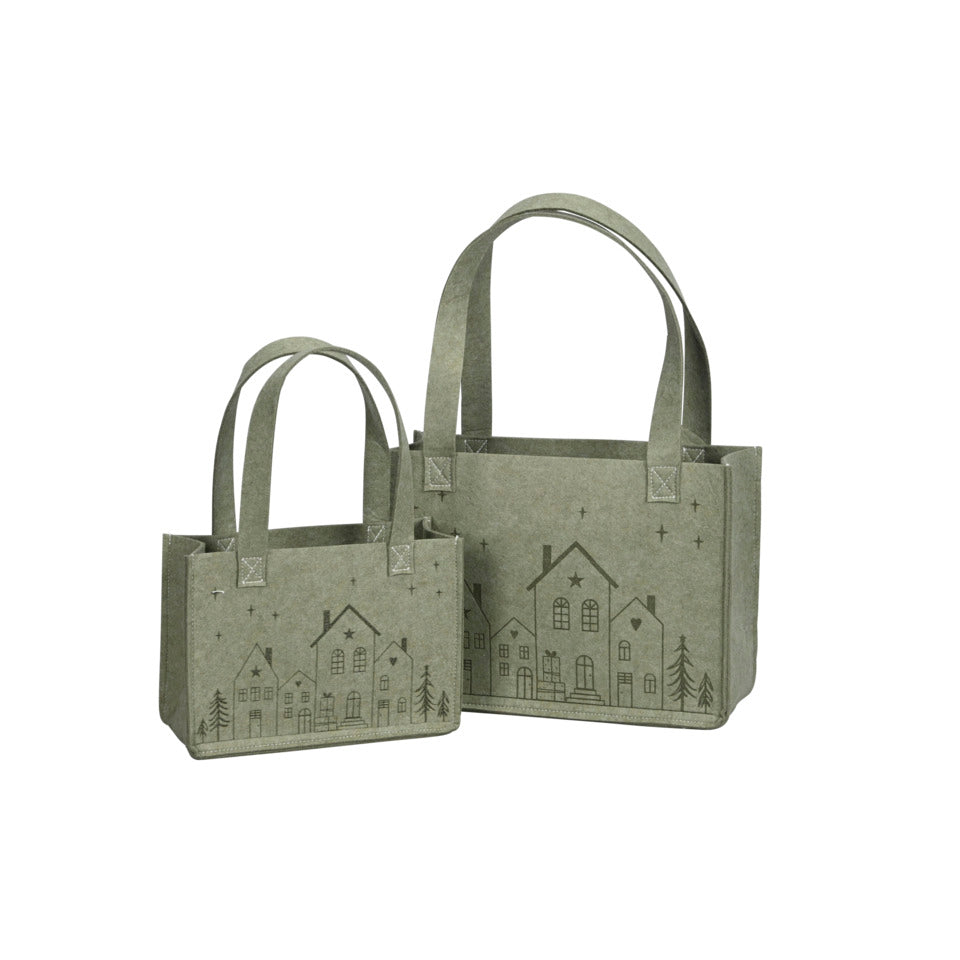 Tasche Häuser, Polyester, grün, sortiert POSIWIO 690286000901