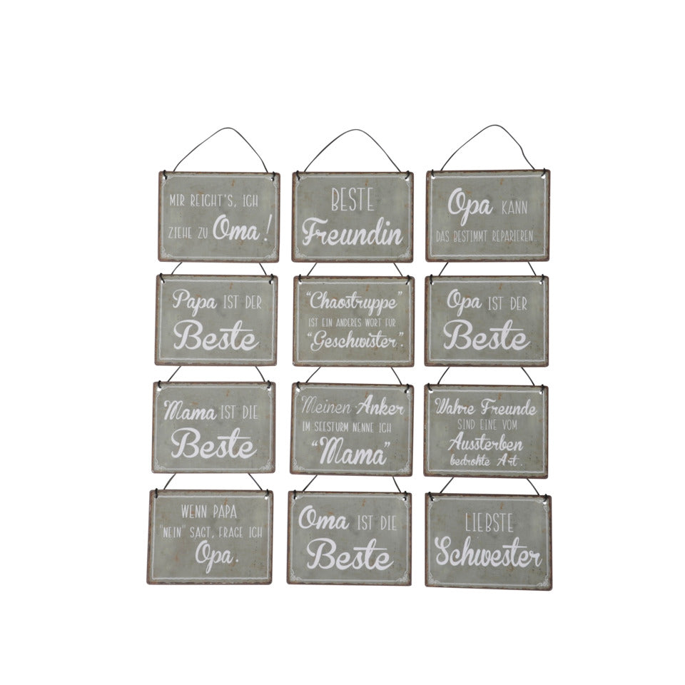 Schild zum Hängen, 10 x 0,1 x 7,5 cm, Eisen, grün/weiß POSIWIO 552366000911 POSIWIO 552366000911 / auf Display